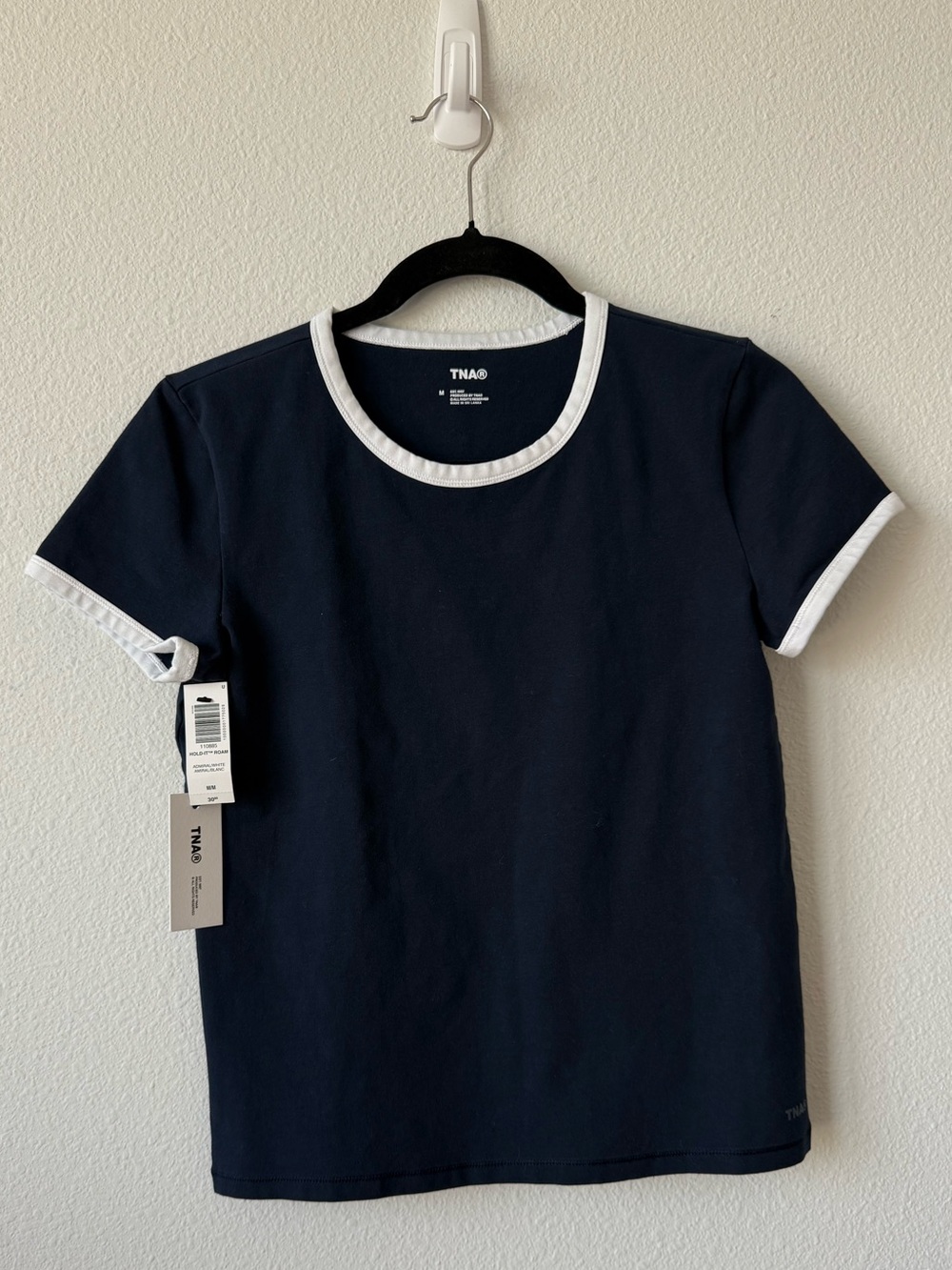 NWT TNA Navy Tee with White Trim